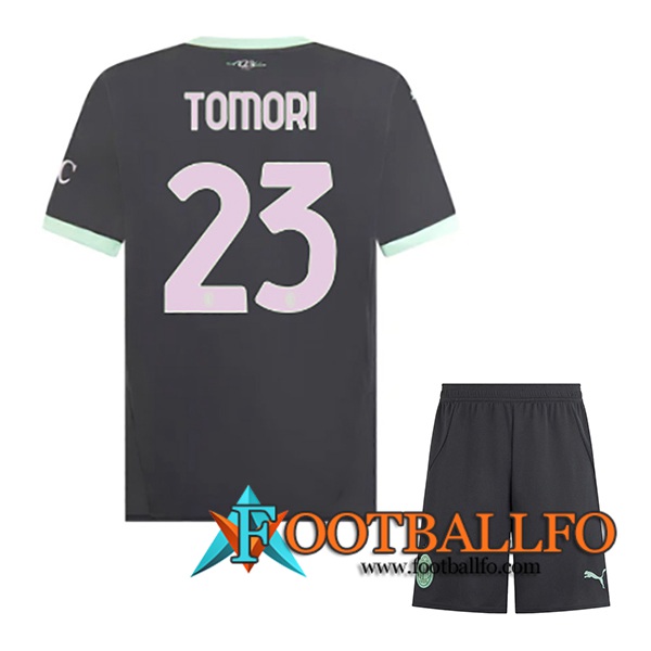 Camisetas De Futbol AC Milan (TOMORI #23) Ninos 2024/2025 Tercera