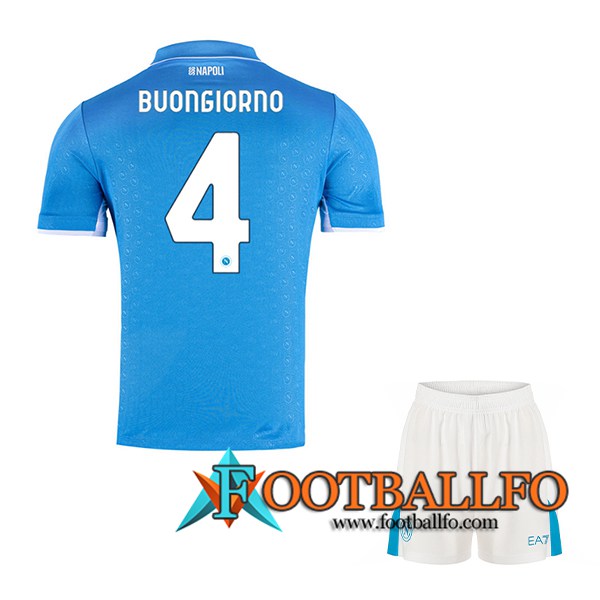 Camisetas De Futbol SSC Napoli (BUONGIORNO #4) Ninos 2024/2025 Primera