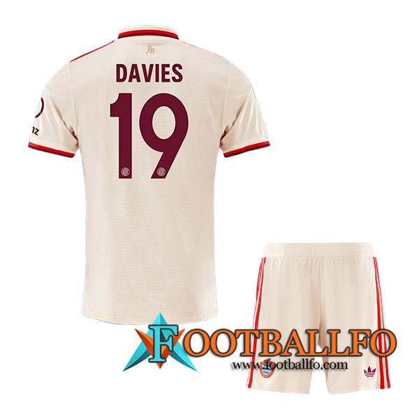 Camisetas De Futbol Bayern Munich (DAVIES #19) Ninos 2024/2025 Champions League