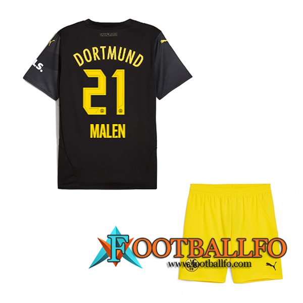 Camisetas De Futbol Dortmund BVB (MALEN #21) Ninos 2024/2025 Segunda