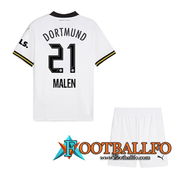 Camisetas De Futbol Dortmund BVB (MALEN #21) Ninos 2024/2025 Tercera