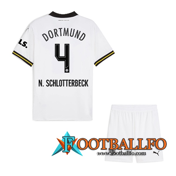 Camisetas De Futbol Dortmund BVB (N.SCHLOTTERBECK #4) Ninos 2024/2025 Tercera