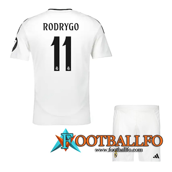 Camisetas De Futbol Real Madrid (RODRYGO #11) Ninos 2024/2025 Primera