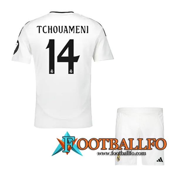 Camisetas De Futbol Real Madrid (TCHOUAMÉNI #14) Ninos 2024/2025 Primera