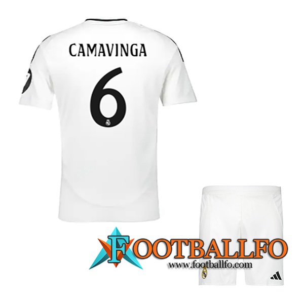 Camisetas De Futbol Real Madrid (CAMAVINGA #6) Ninos 2024/2025 Primera