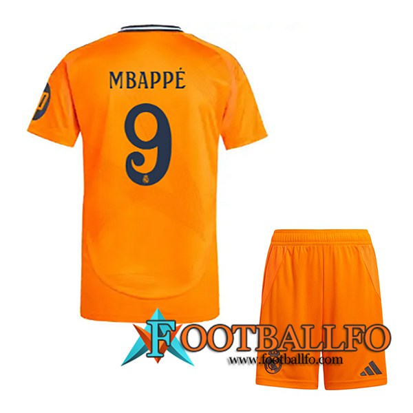 Camisetas De Futbol Real Madrid (Mbappé #9) Ninos 2024/2025 Segunda