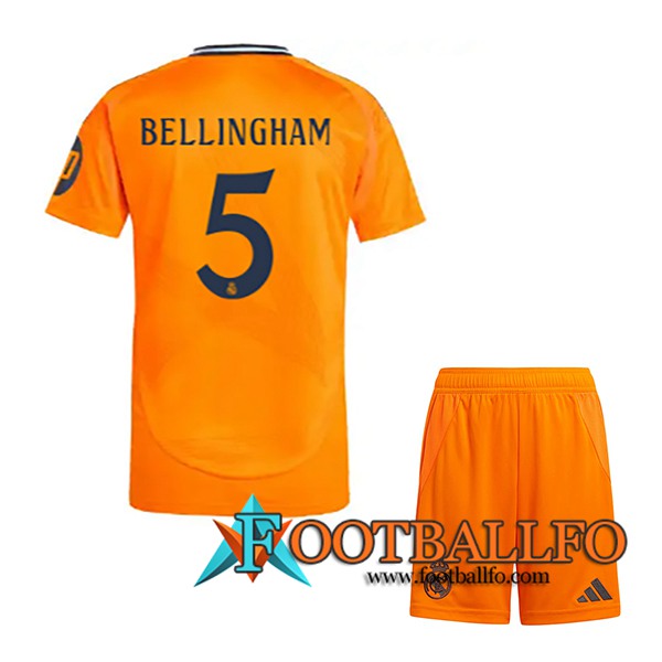 Camisetas De Futbol Real Madrid (BELLINGHAM #5) Ninos 2024/2025 Segunda