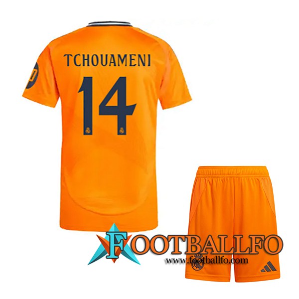 Camisetas De Futbol Real Madrid (TCHOUAMÉNI #14) Ninos 2024/2025 Segunda