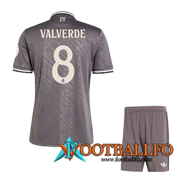 Camisetas De Futbol Real Madrid (VALVERDE #8) Ninos 2024/2025 Tercera