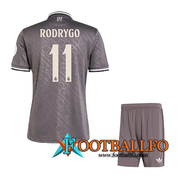 Camisetas De Futbol Real Madrid (RODRYGO #11) Ninos 2024/2025 Tercera