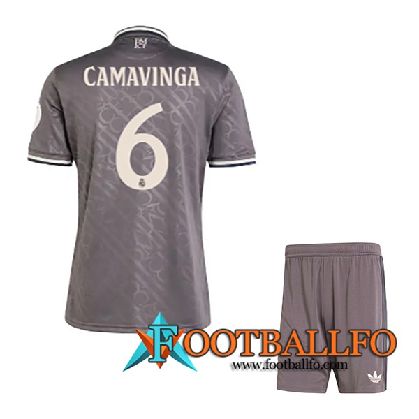 Camisetas De Futbol Real Madrid (CAMAVINGA #6) Ninos 2024/2025 Tercera