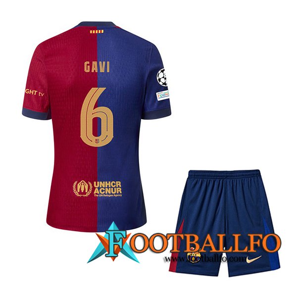 Camisetas De Futbol Barcelona (GAVI #6) Ninos 2024/2025 Primera