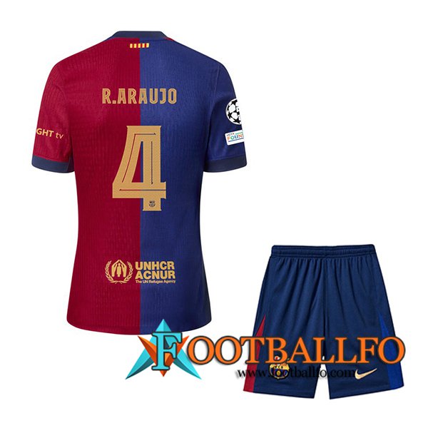 Camisetas De Futbol Barcelona (R. ARAUJO #4) Ninos 2024/2025 Primera