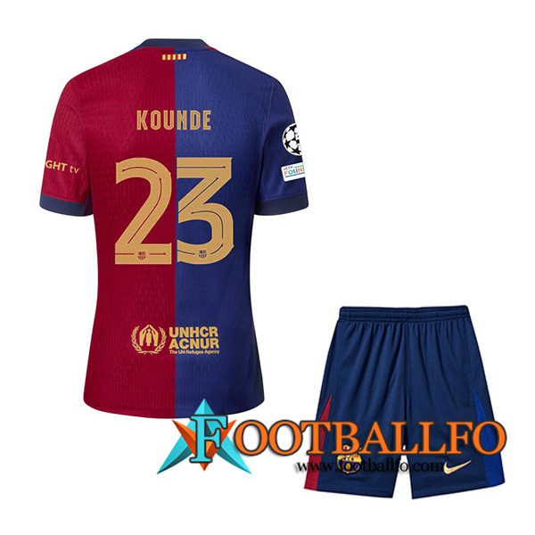 Camisetas De Futbol Barcelona (KOUNDE #23) Ninos 2024/2025 Primera