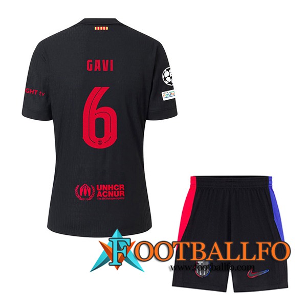 Camisetas De Futbol Barcelona (GAVI #6) Ninos 2024/2025 Segunda