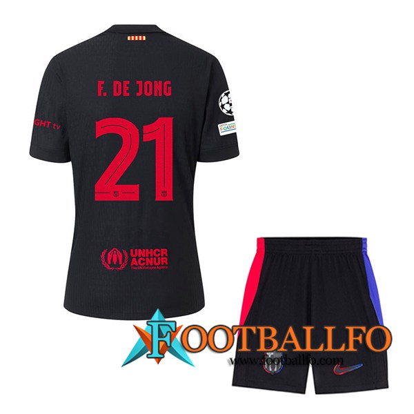 Camisetas De Futbol Barcelona (F. DE JONG #21) Ninos 2024/2025 Segunda