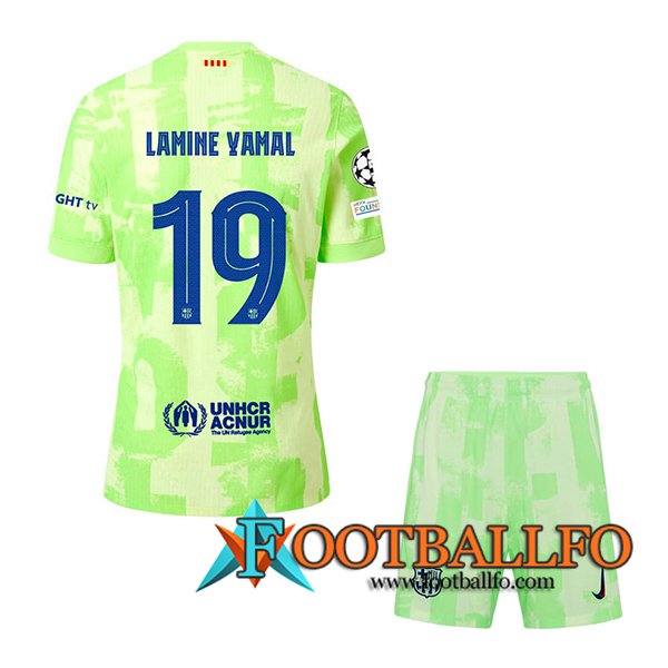 Camisetas De Futbol Barcelona (LAMINE YAMAL #19) Ninos 2024/2025 Tercera