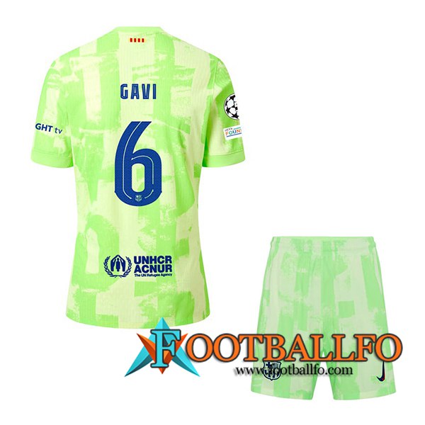 Camisetas De Futbol Barcelona (GAVI #6) Ninos 2024/2025 Tercera