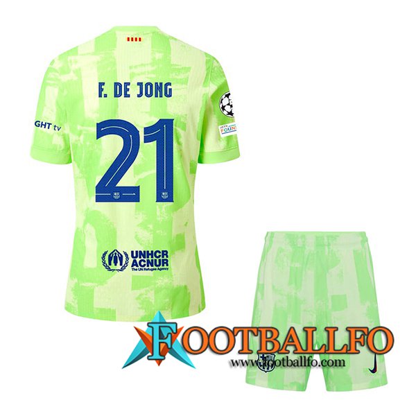 Camisetas De Futbol Barcelona (F. DE JONG #21) Ninos 2024/2025 Tercera