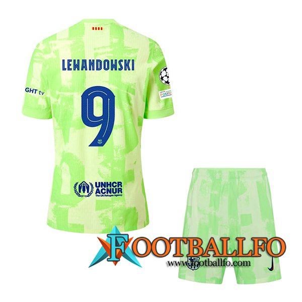 Camisetas De Futbol Barcelona (LEWANDOWSKI #9) Ninos 2024/2025 Tercera