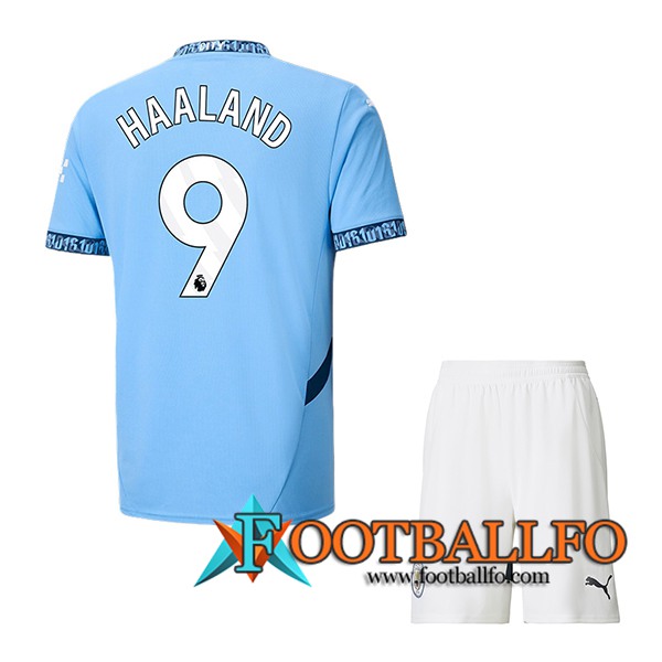 Camisetas De Futbol Manchester City (HAALAND #9) Ninos 2024/2025 Primera