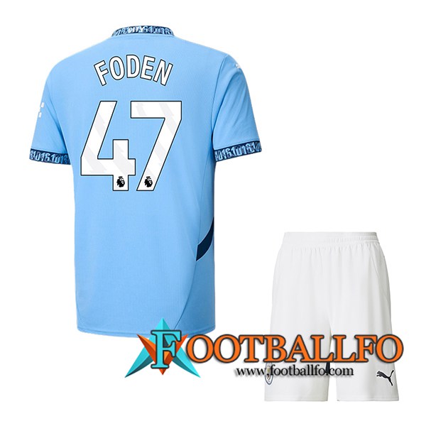 Camisetas De Futbol Manchester City (FODEN #47) Ninos 2024/2025 Primera