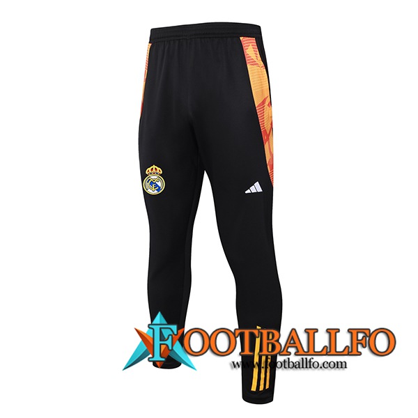 Pantalon Entrenamiento Real Madrid Negro/Naranja 2024/2025