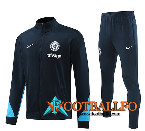 Chaqueta Con Capucha Chandal FC Chelsea Negro/Azul 2024/2025