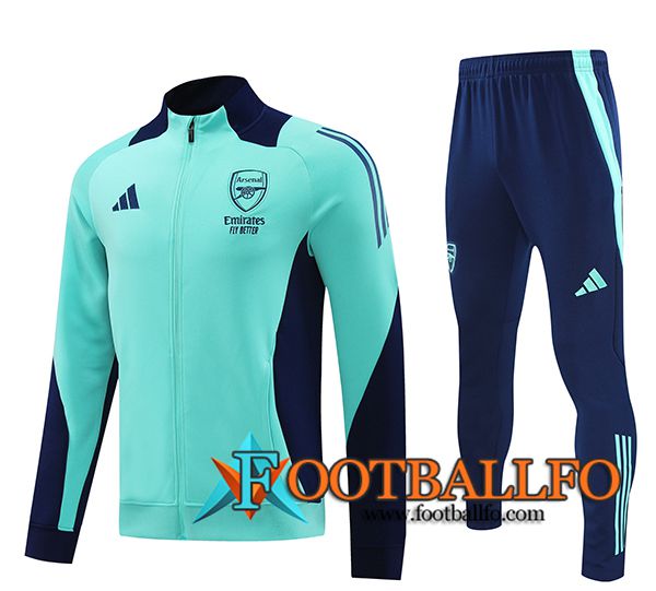 Chaqueta Con Capucha Chandal Arsenal Verde/Azul 2024/2025