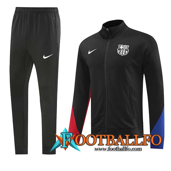 Chaqueta Con Capucha Chandal FC Barcelona Negro/Azul/Rojo 2024/2025