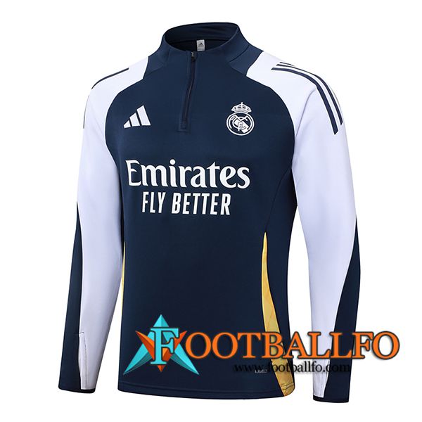 Sudadera De Entrenamiento Real Madrid Azul/Blanco/Amarillo 2024/2025