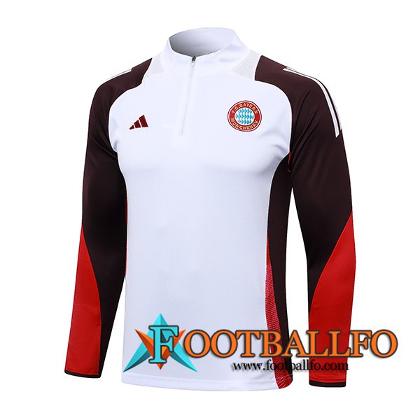 Sudadera De Entrenamiento Bayern Munich Blanco/Rojo 2024/2025