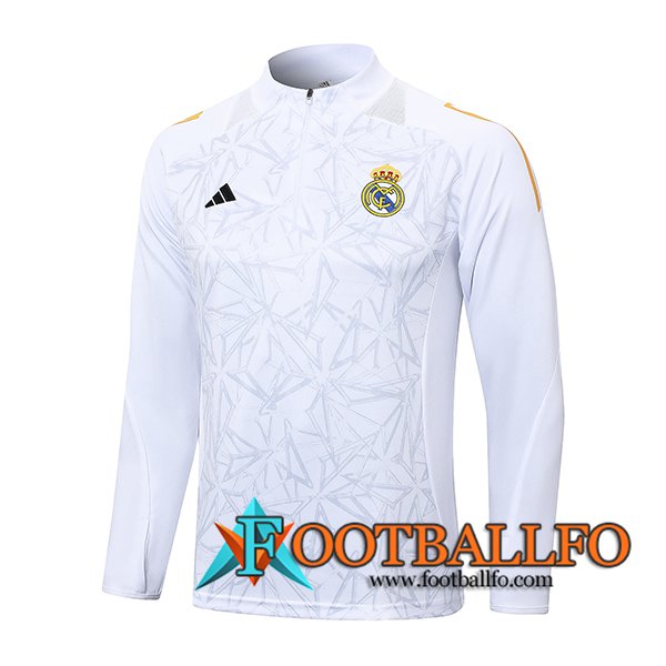 Sudadera De Entrenamiento Real Madrid Blanco/Gris 2024/2025