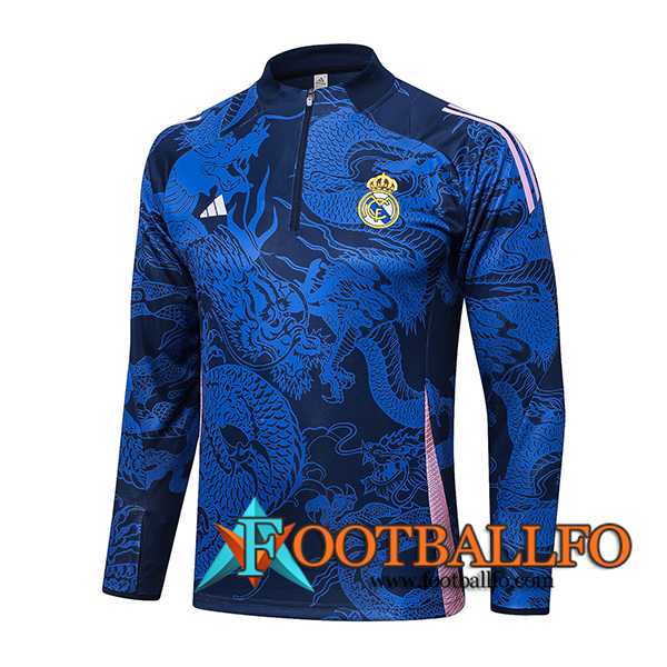 Sudadera De Entrenamiento Real Madrid Azul/Rosa 2024/2025