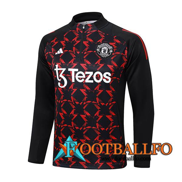 Sudadera De Entrenamiento Manchester United Negro/Rojo 2024/2025