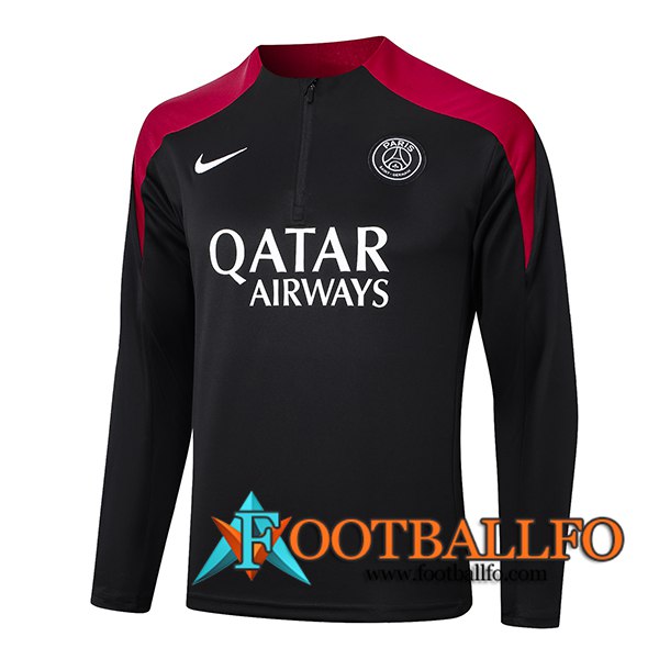 Sudadera De Entrenamiento PSG Negro/Rojo 2024/2025