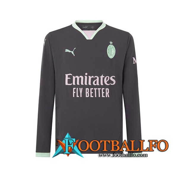 Nueva Camisetas De Futbol AC Milan Manga Largas Tercera 2024/2025