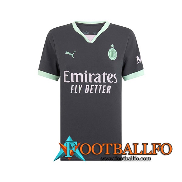 Nueva Camisetas De Futbol AC Milan Mujer Tercera 2024/2025