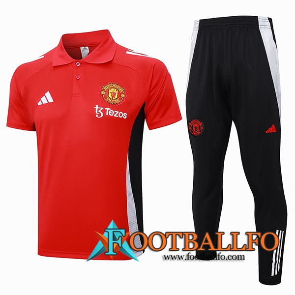 Camiseta Polo Manchester United Rojo/Negro/Blanco 2024/2025