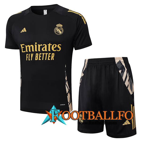 Camiseta Entrenamiento Real Madrid Negro/Amarillo 2024/2025 -02