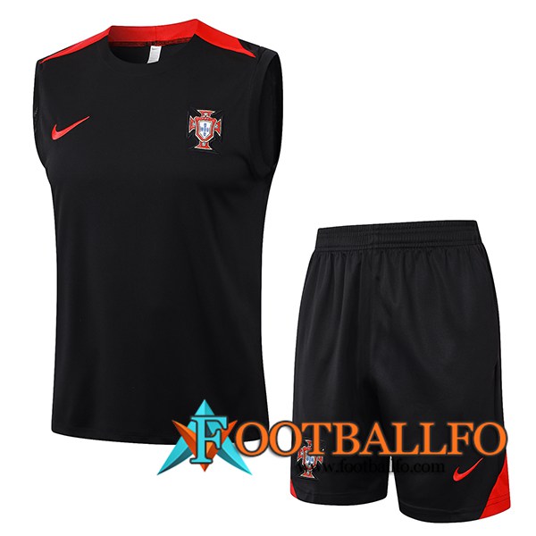 Camiseta Entrenamiento sin mangas Portugal Negro/Rojo 2024/2025 -02