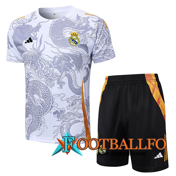 Camiseta Entrenamiento Real Madrid Blanco/Gris 2024/2025 -02