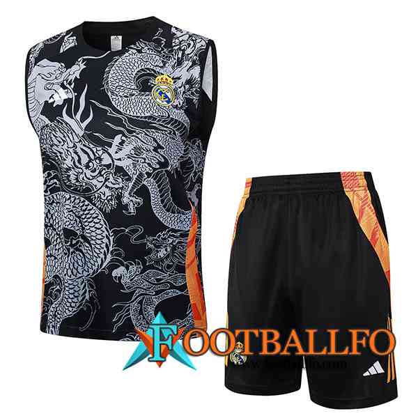 Camiseta Entrenamiento sin mangas Real Madrid Gris/Negro 2024/2025