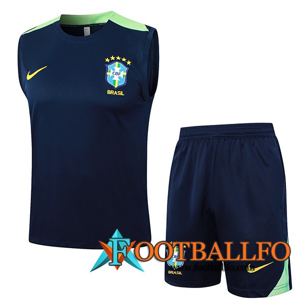 Camiseta Entrenamiento sin mangas Brasil Azul/Verde 2024/2025 -02