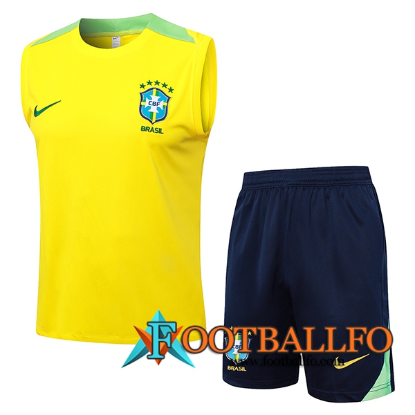 Camiseta Entrenamiento sin mangas Brasil Amarillo/Verde 2024/2025