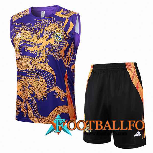 Camiseta Entrenamiento sin mangas Manchester United Violeta/Amarillo 2024/2025