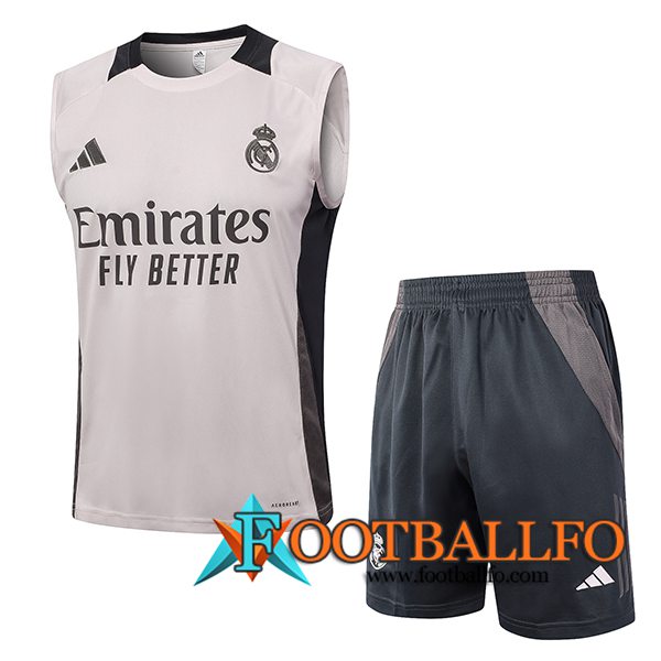 Camiseta Entrenamiento sin mangas Real Madrid Rosa/Gris 2024/2025 -02