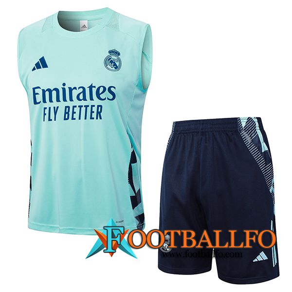 Camiseta Entrenamiento sin mangas Real Madrid Verde/Azul 2024/2025