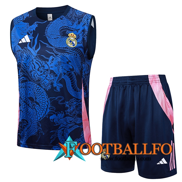 Camiseta Entrenamiento sin mangas Real Madrid Azul/Rosa 2024/2025