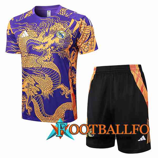 Camiseta Entrenamiento Real Madrid Violeta/Amarillo 2024/2025